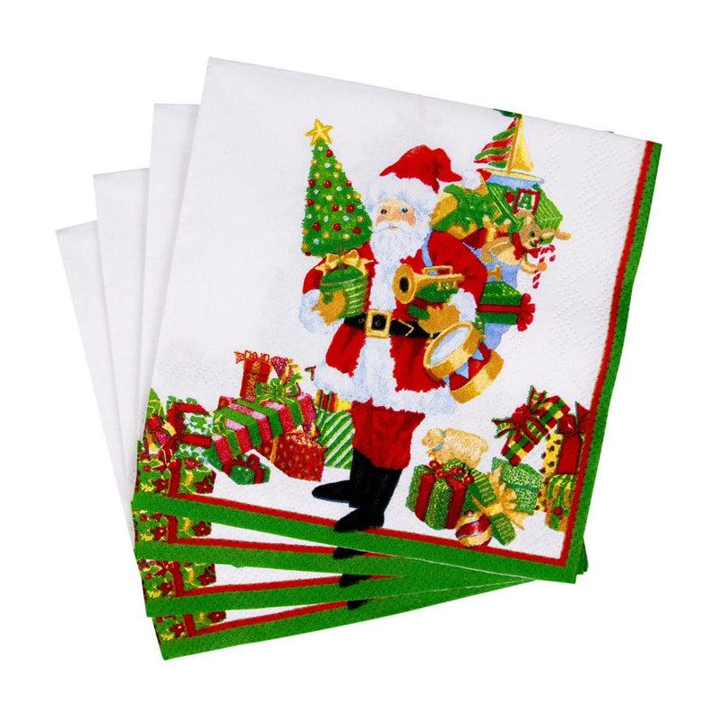 Caspari Mr. Claus Cocktail Napkins - 20 Per Package