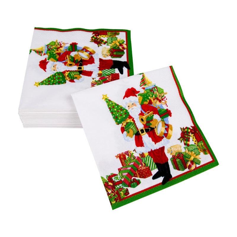 Caspari Mr. Claus Cocktail Napkins - 20 Per Package