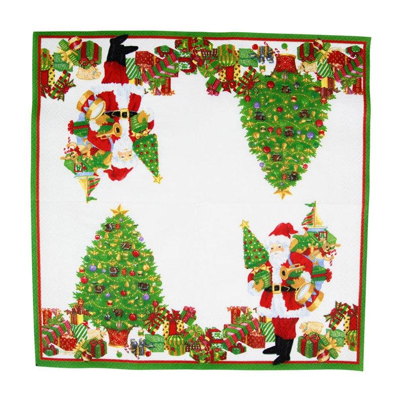Caspari Mr. Claus Cocktail Napkins - 20 Per Package
