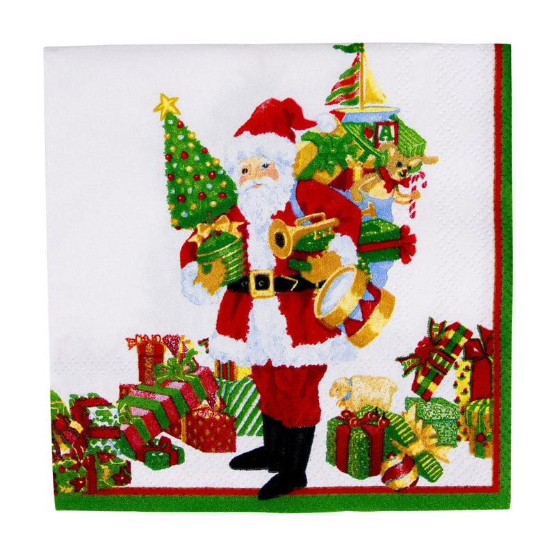 caspari Mr. Claus Cocktail Napkins - 20 Per Package
