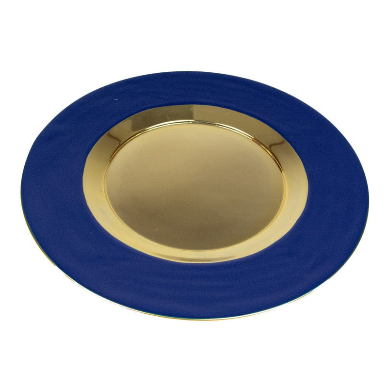 caspari Navy Plate Charger with Gold Interior