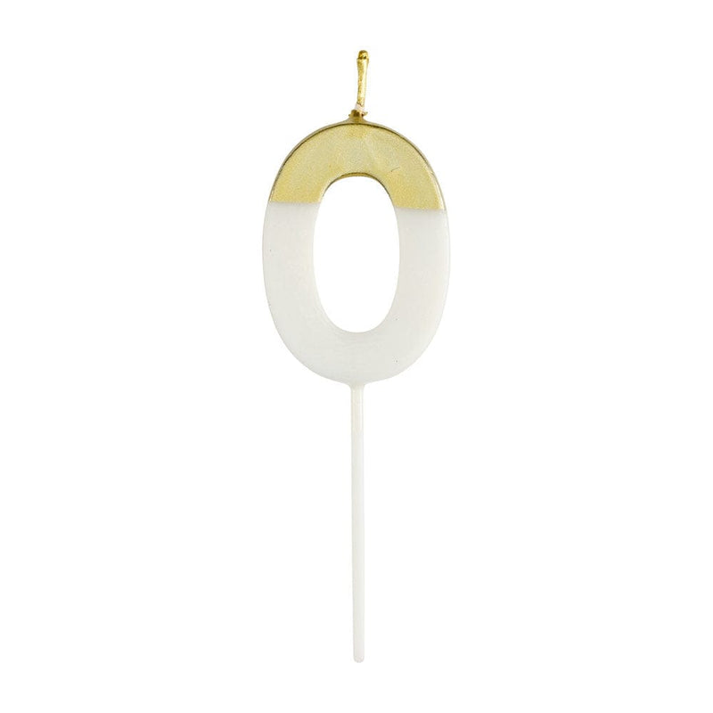 caspari Number Candle 0 - White