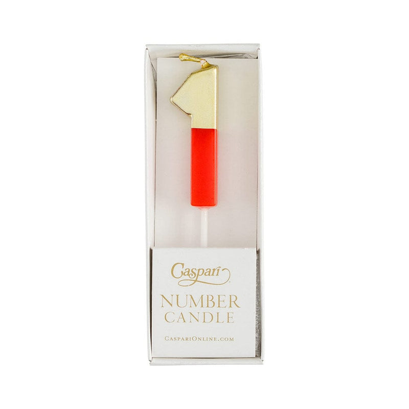 Caspari Number Candle 1 - Red