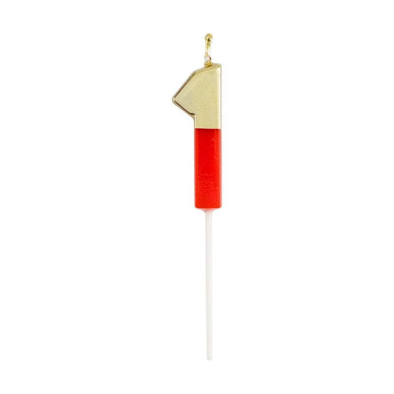 caspari Number Candle 1 - Red