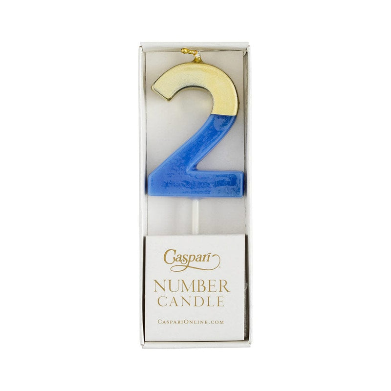 Caspari Number Candle 2 - French Blue