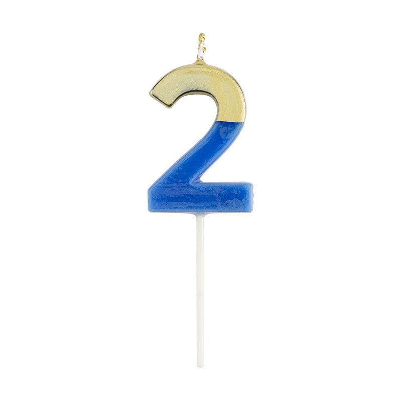 caspari Number Candle 2 - French Blue