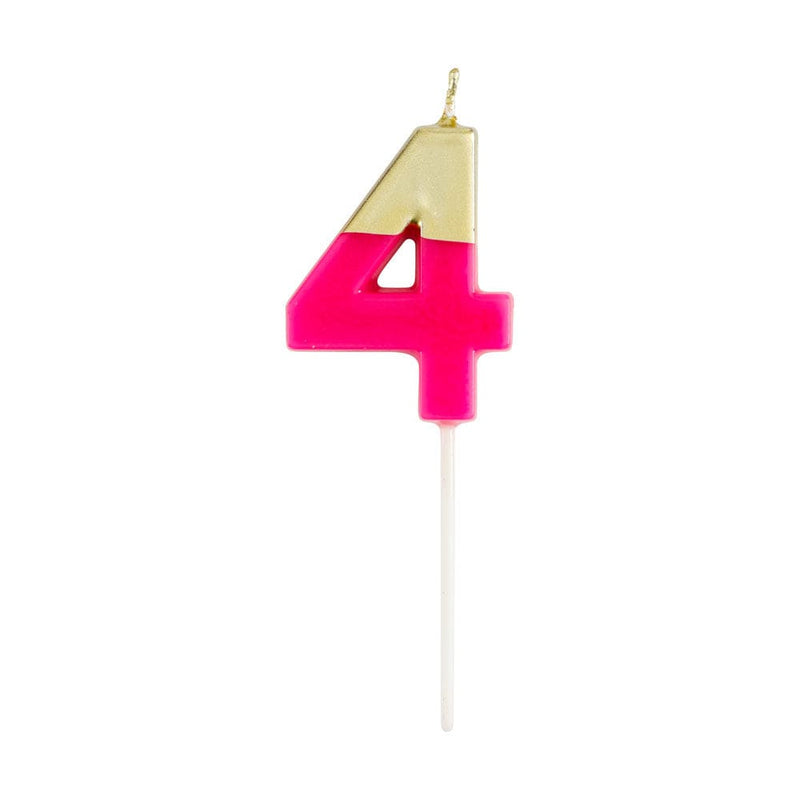 caspari Number Candle 4 - Fuchsia
