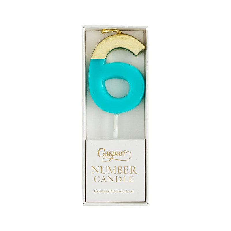 caspari Number Candle 6 - Turquoise