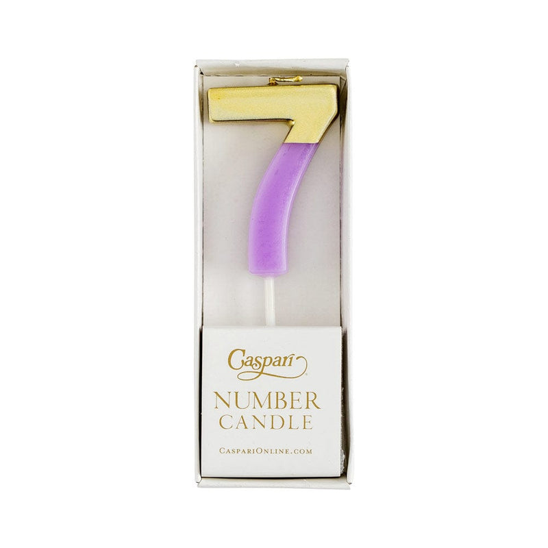 Caspari Number Candle 7 - Purple