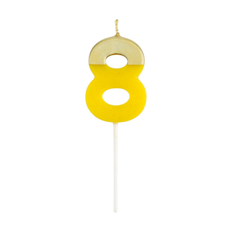 caspari Number Candle 8 - Yellow
