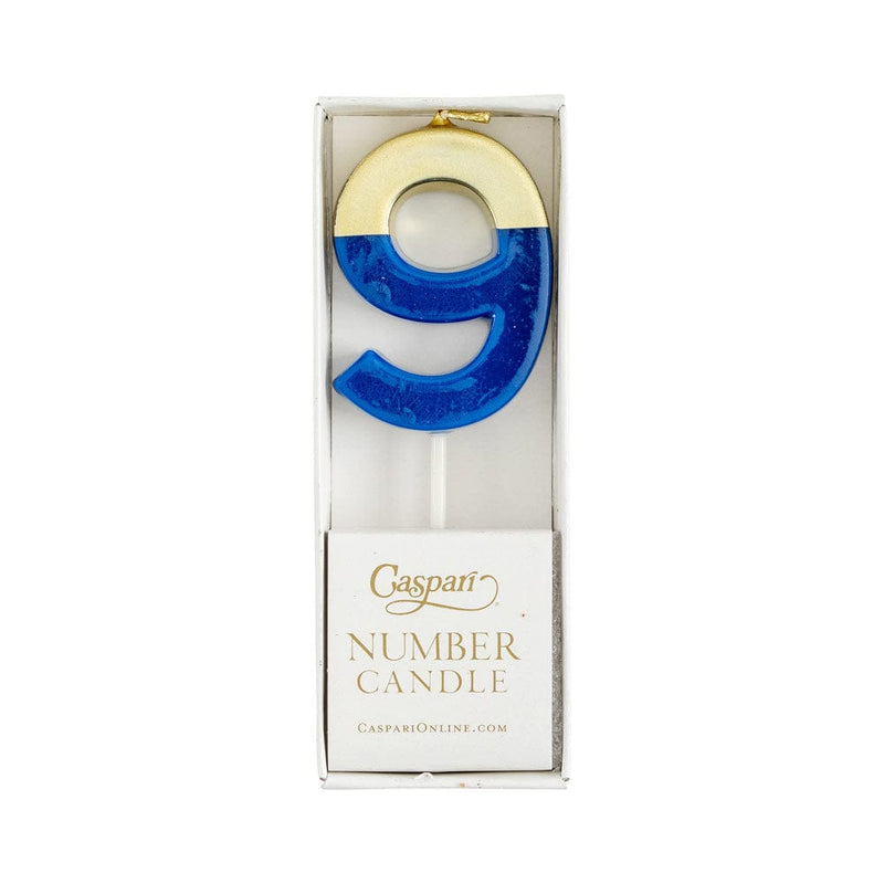 Caspari Number Candle 9 - Royal Blue