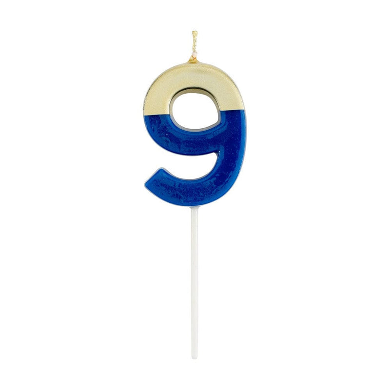 caspari Number Candle 9 - Royal Blue