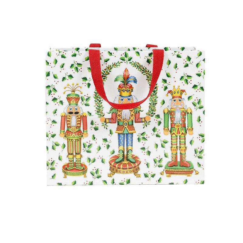 Caspari Nutcracker Christmas White Gift Bags