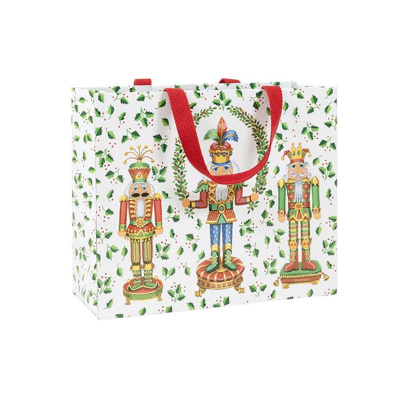 caspari Nutcracker Christmas White Gift Bags