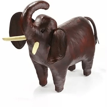 Caspari Omersa Leather Elephant - Standard