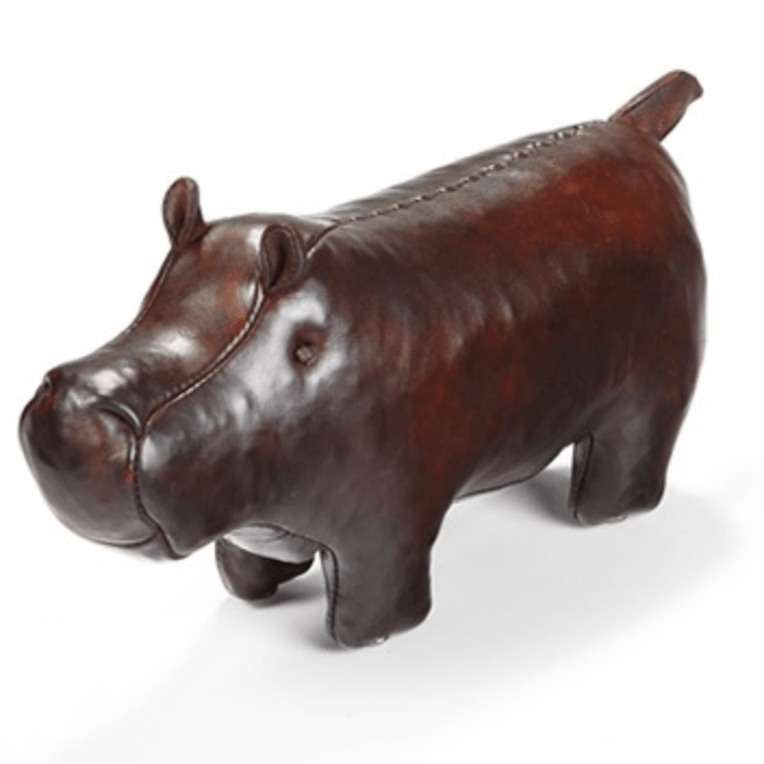 Caspari Omersa Leather Hippopotamus- Miniature