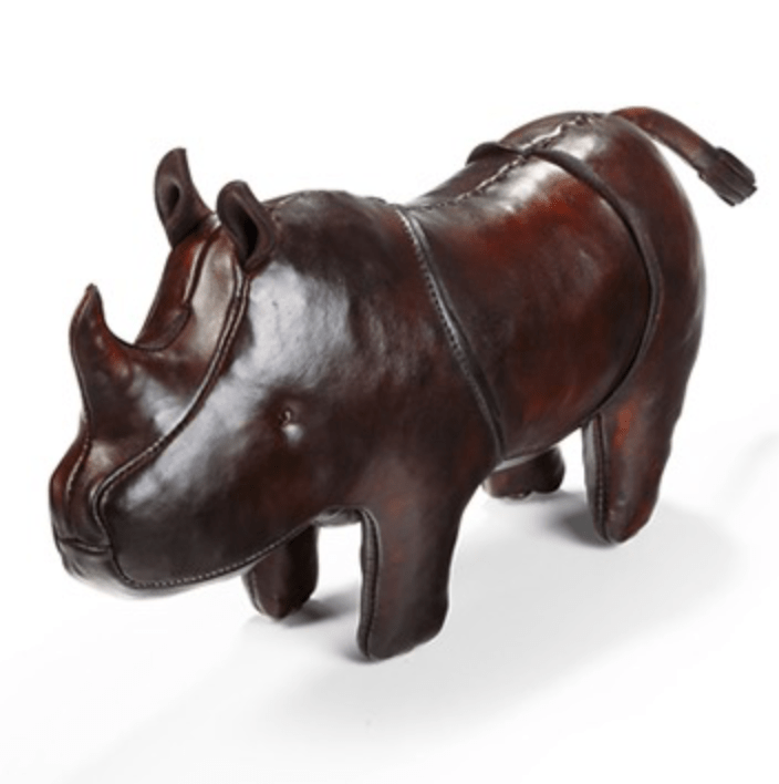 Caspari Omersa Leather Rhinoceros- Miniature