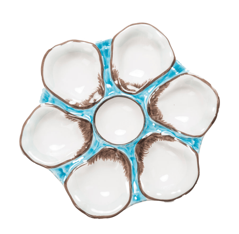 caspari Oyster Plate - Turquoise