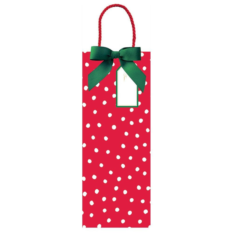 Caspari Painted Dots Wine & Bottle Gift Bag - 1 Each