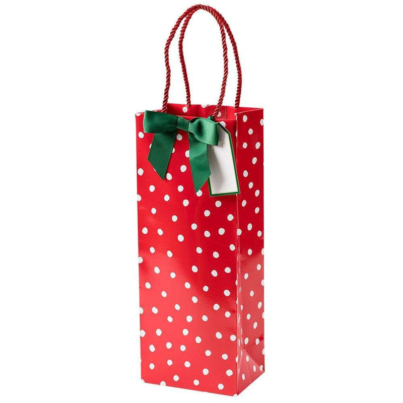caspari Painted Dots Wine & Bottle Gift Bag - 1 Each