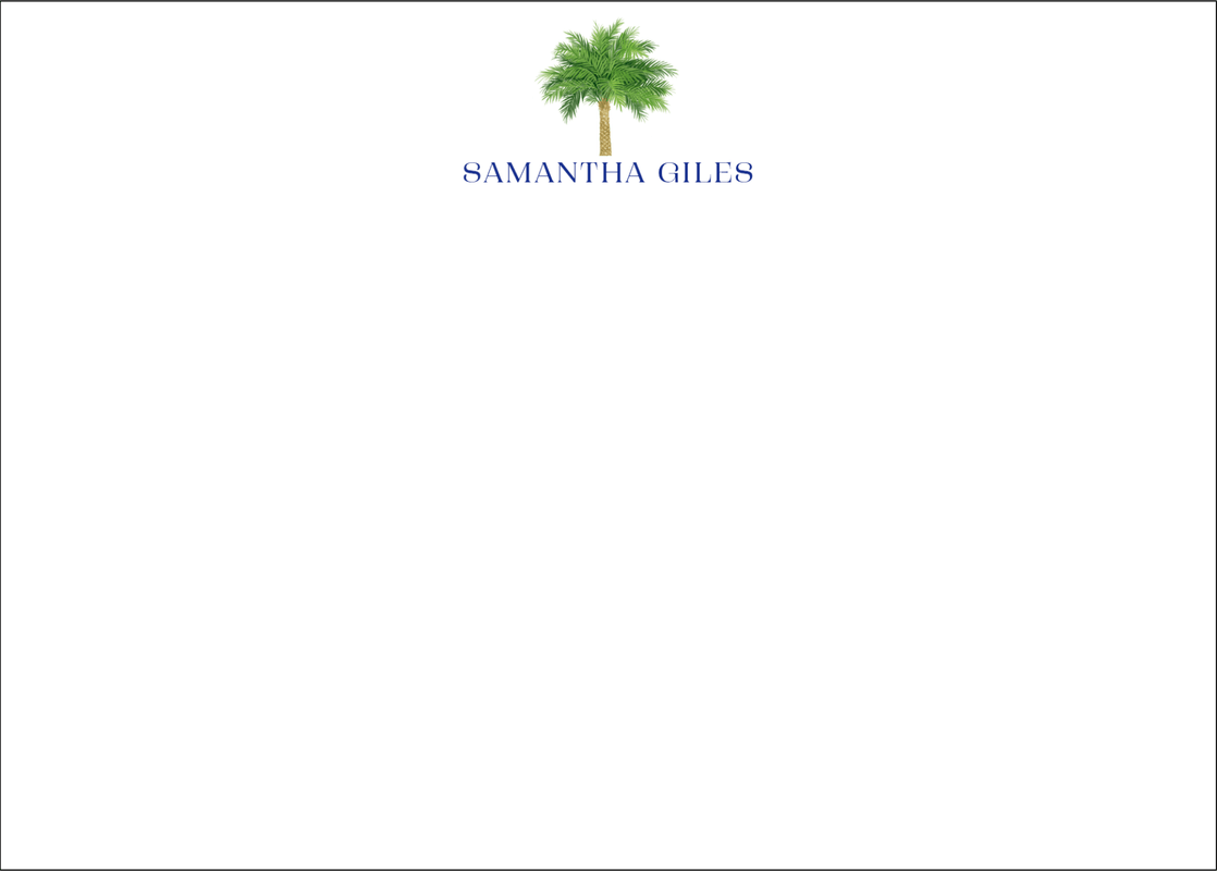 caspari Palm Personalized Correspondence Cards