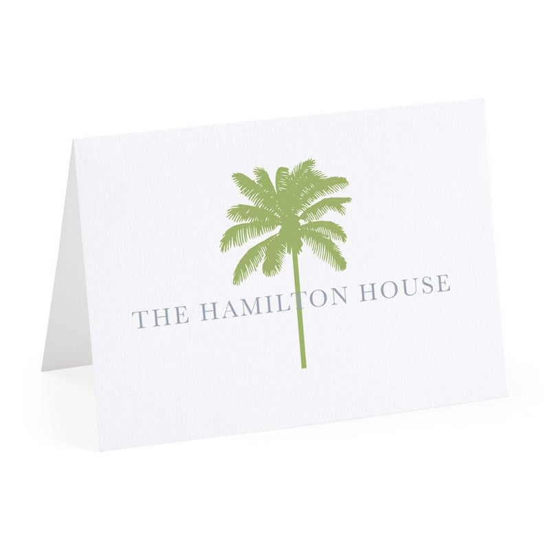 caspari Palm Tree Personalized Folded Note Cards