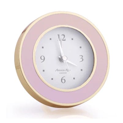 caspari Pastel Pink Enamel & Gold Alarm Clock - 1 Each