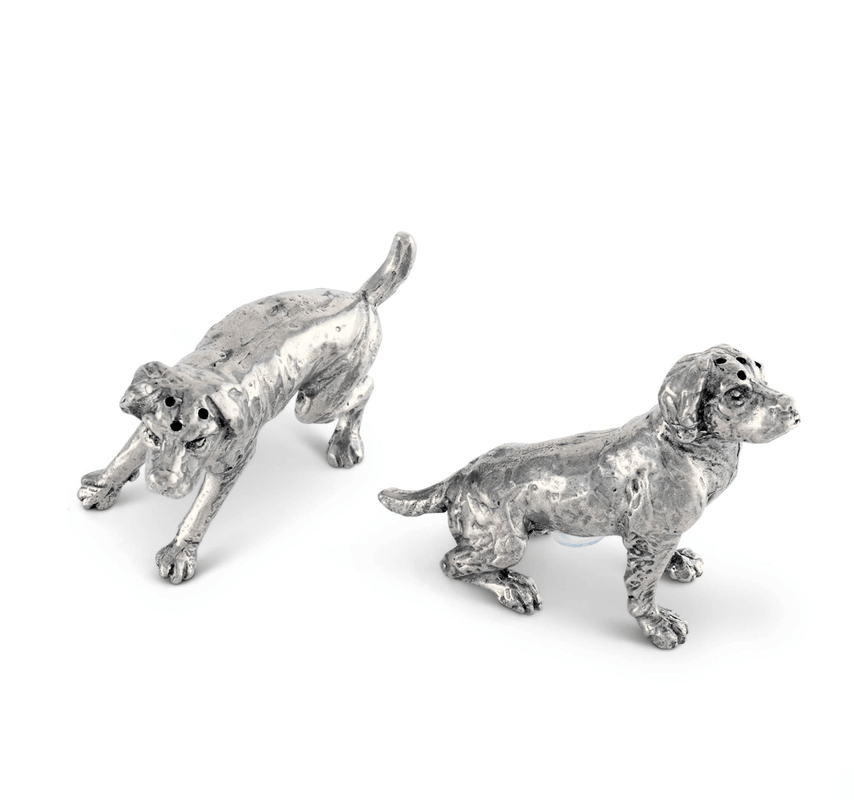 Caspari Pewter Spaniel Salt & Pepper Set