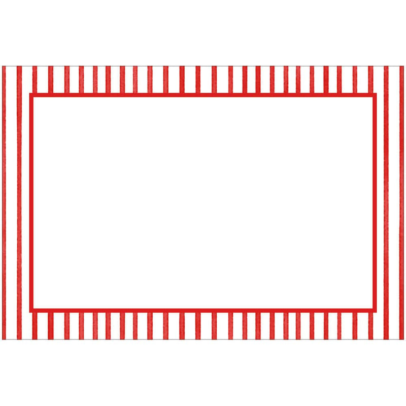 Caspari Pinstripe Red Place Cards - 8 Per Package