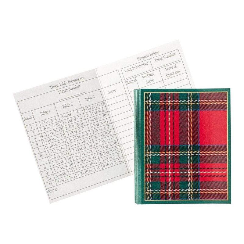 caspari Plaid Bridge Tally Sheets - 12 Per Package