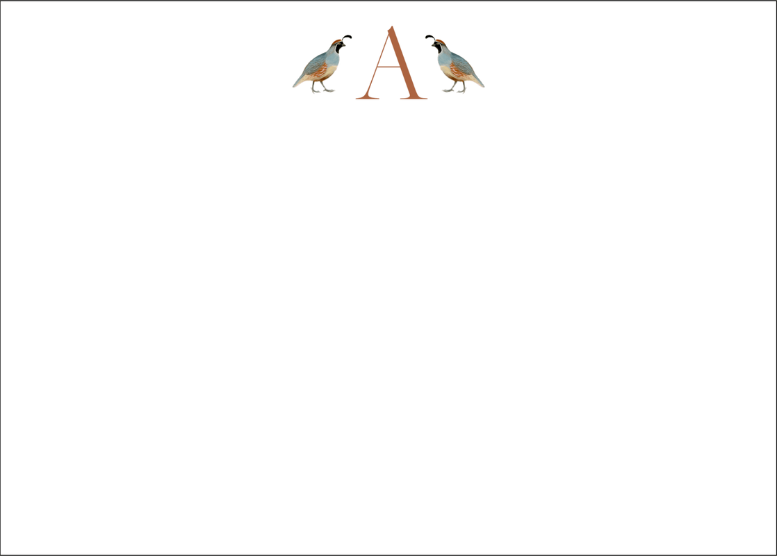caspari Quail Personalized Correspondence Cards