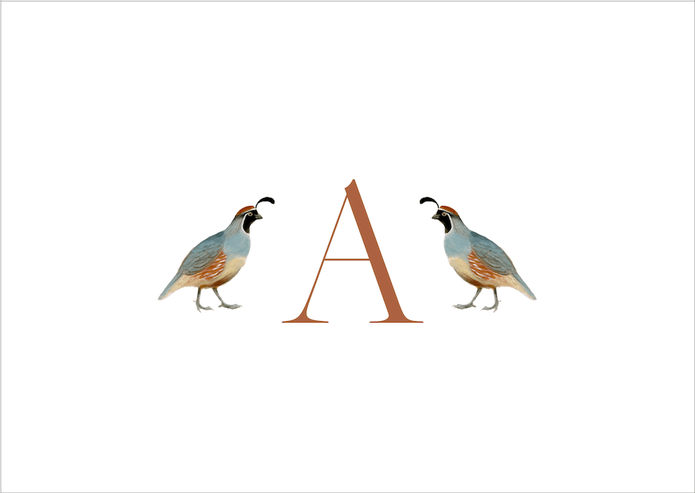 caspari Quail Personalized Folded Notes