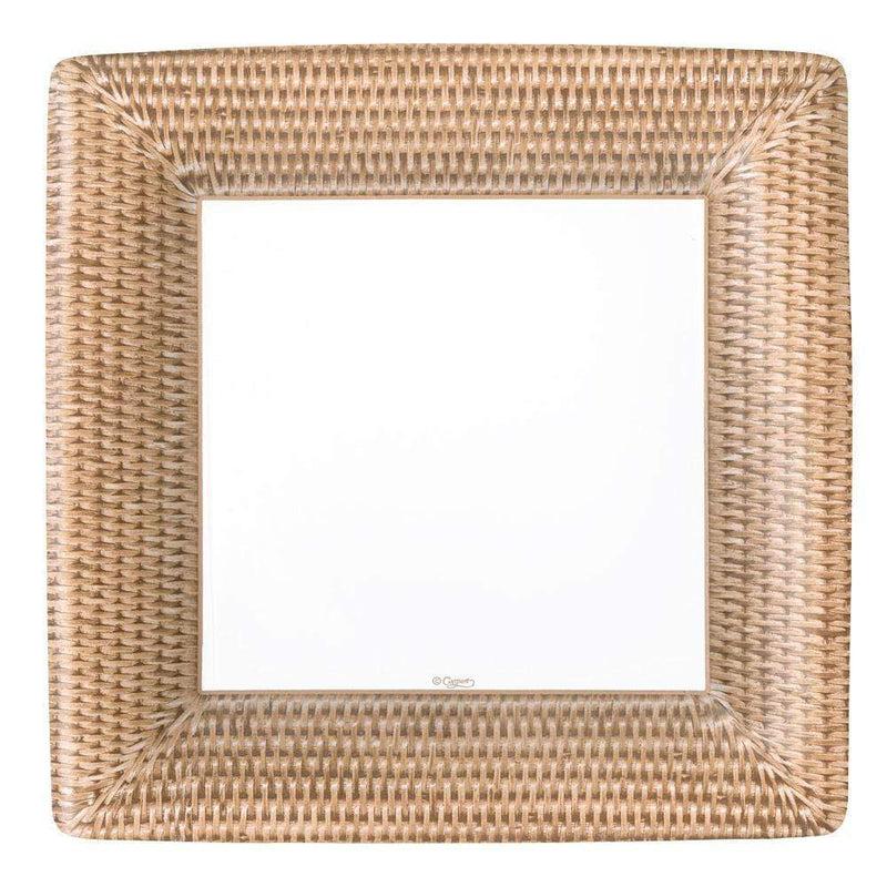 Caspari Rattan Paper Dinner Plates - 8 Per Package