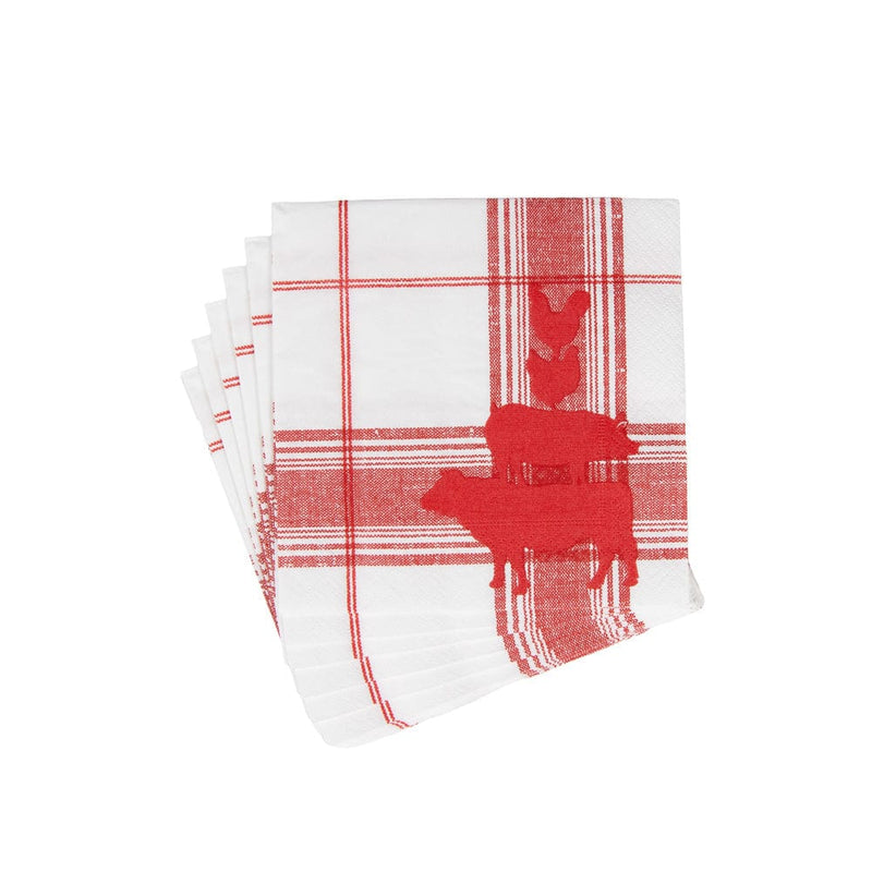 Caspari Red Barn Luncheon Napkins - 20 Per Package
