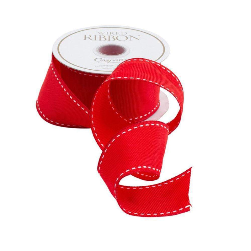 Caspari Red Grosgrain Wired Ribbon - 9 Yard Spool