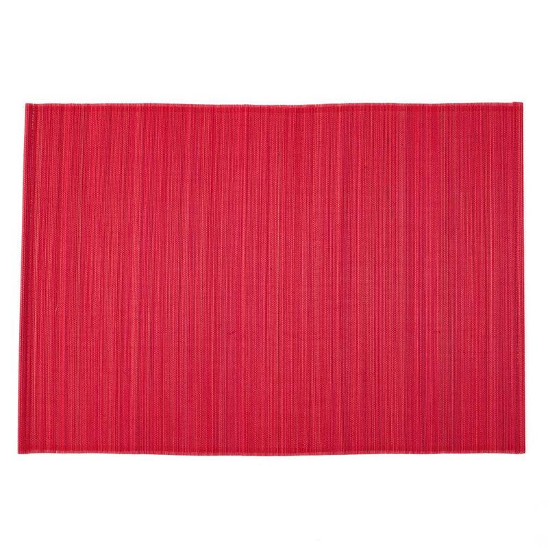 Caspari Roll-Up Bamboo Placemats In Red - Set Of 4