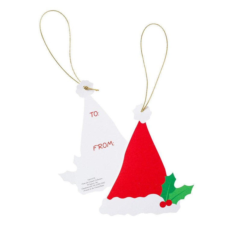 Caspari Santa Hat Die-Cut Gift Tags - 4 Per Package