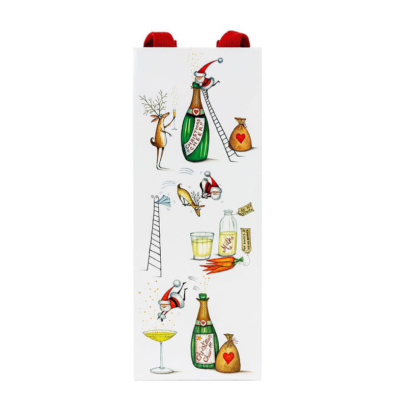 Caspari Santa Splash Wine & Bottle Gift Bag - 1 Each