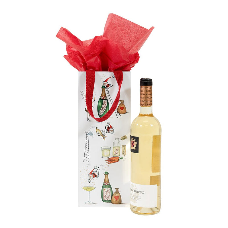 Caspari Santa Splash Wine & Bottle Gift Bag - 1 Each