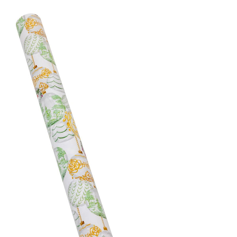 Caspari Savannah White Gift Wrap - One 30" X 8' Roll