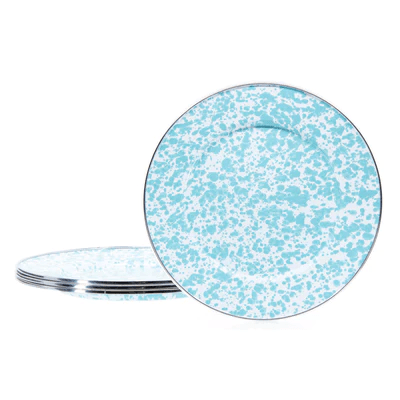 Caspari Set Of 4 Sea Glass Dinner Plates
