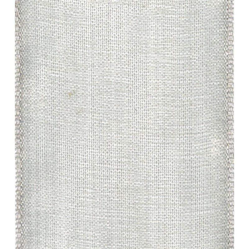 Caspari Sheer Silver Wired Ribbon - 9 Yard Spool