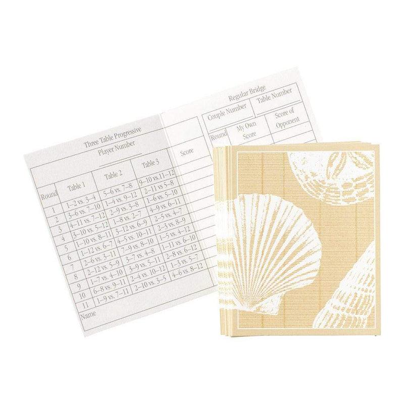 caspari Shells Bridge Tally Sheets - 12 Per Package