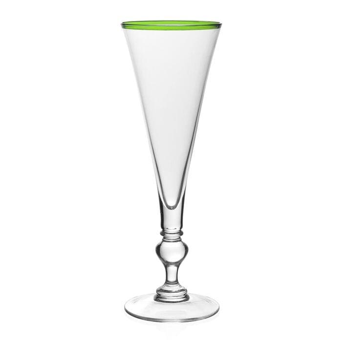 caspari Siena Champagne Flute in Green