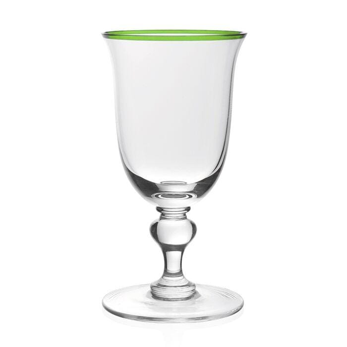 Caspari Siena Wine Glass In Green