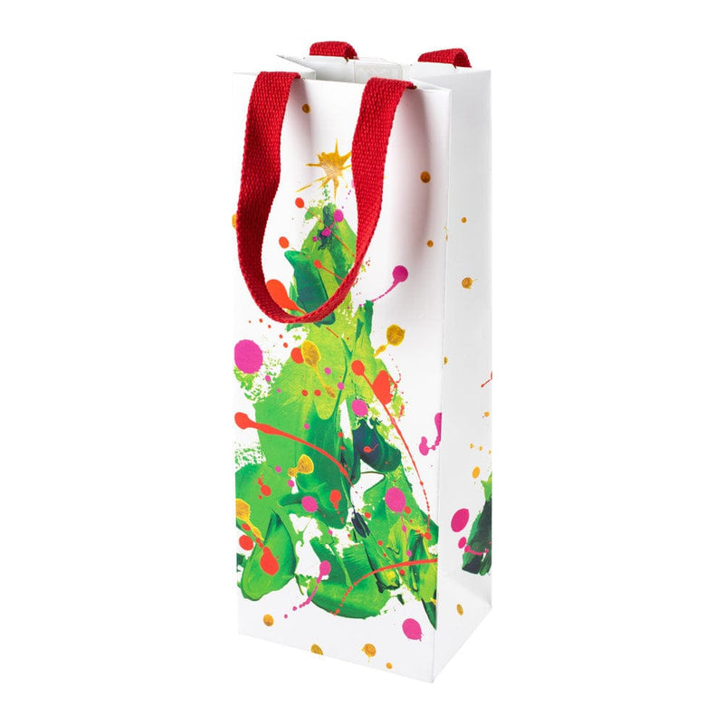 caspari Splatter Tree Wine & Bottle Gift Bag - 1 Each