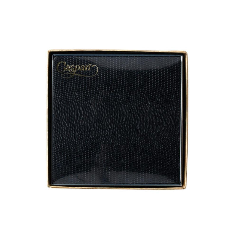 Caspari Square Lizard Coasters In Black - 8 Per Box
