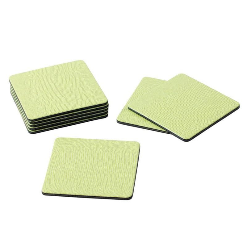 caspari Square Lizard Coasters in Green - 8 Per Box