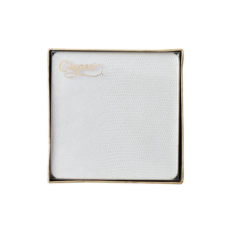 Caspari Square Lizard Coasters In Ivory - 8 Per Box