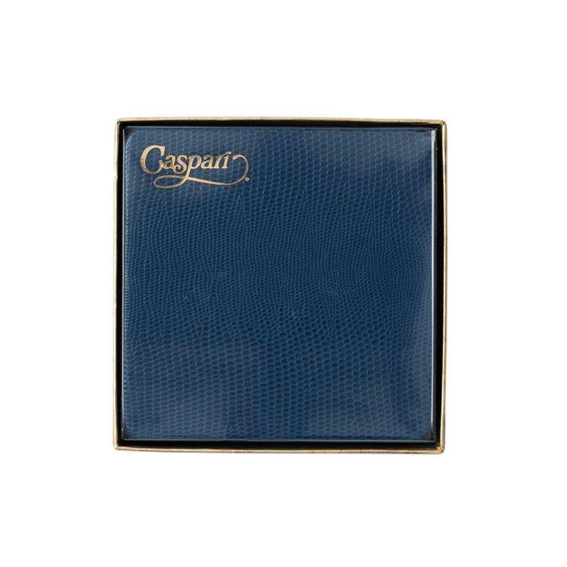 Caspari Square Lizard Coasters In Navy - 8 Per Box